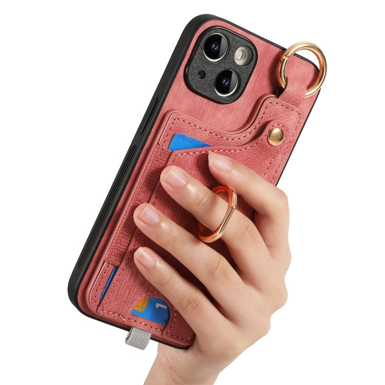 For iPhone 7 Plus / 8 Plus Retro Skin-feel Ring Card Bag Phone Case showcasing its stylish design and practical features.