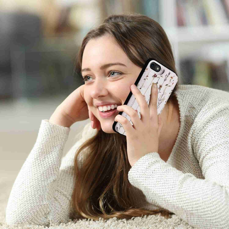 For iPhone SE 2022/2020 Printed Double Buckle RFID Anti-theft case in stylish design, showcasing card holder and protective features.