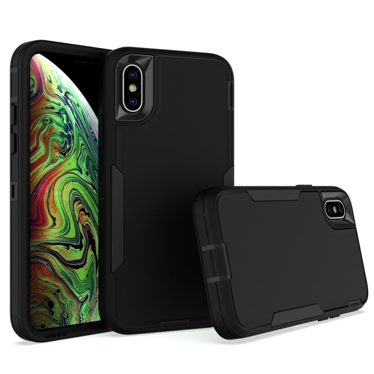 Black 2 in 1 Magnetic PC + TPU Phone Case for iPhone X and XS, showcasing its sleek design and durable materials.