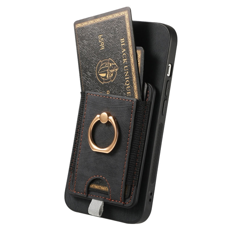 For iPhone XS Max Retro Splitable Magnetic Card Bag Leather Phone Case showcasing its sleek design and magnetic card holder.