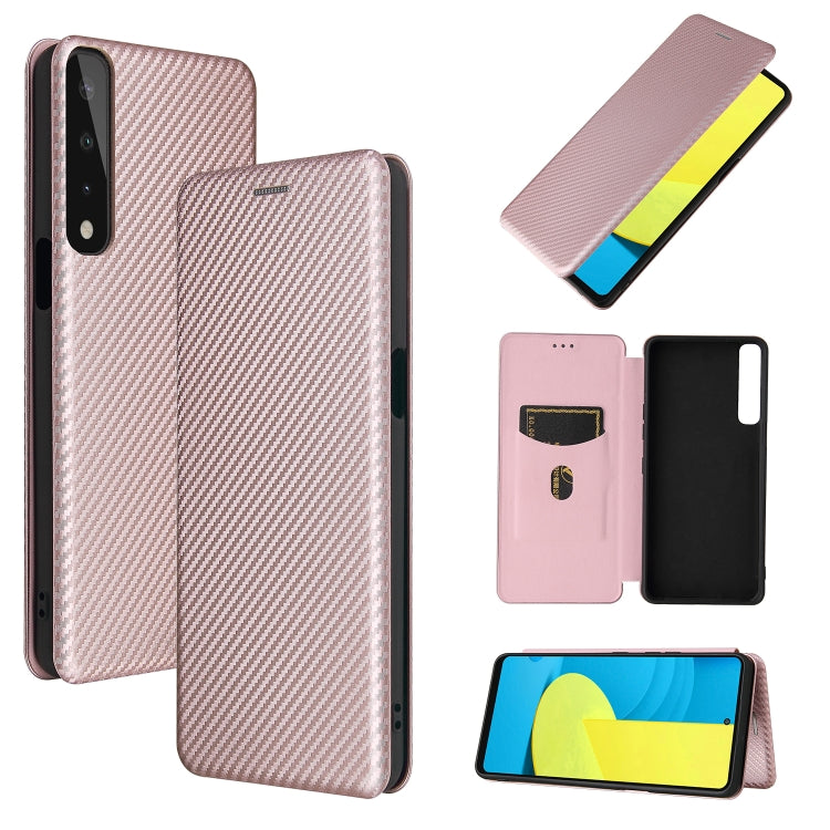 For LG Stylo 7 Carbon Fiber Texture Horizontal Flip Case showcasing its sleek design and durable materials.