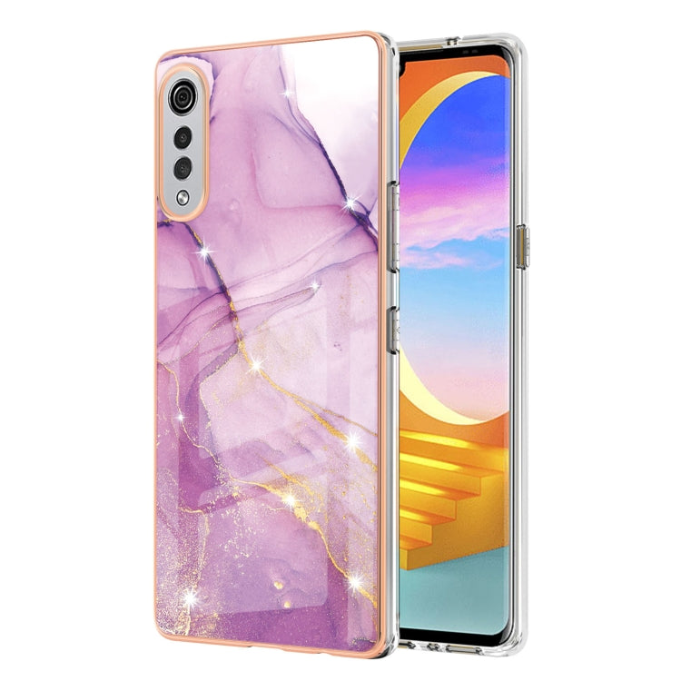 Electroplating marble pattern TPU case for LG Velvet 5G/4G, showcasing vibrant colors and dual-side protection.