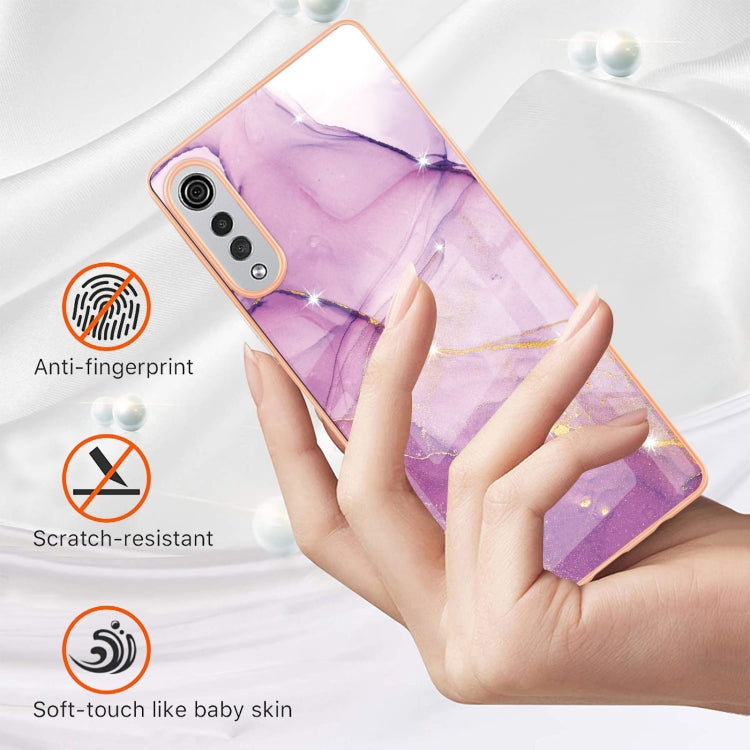 Electroplating marble pattern TPU case for LG Velvet 5G/4G, showcasing vibrant colors and dual-side protection.