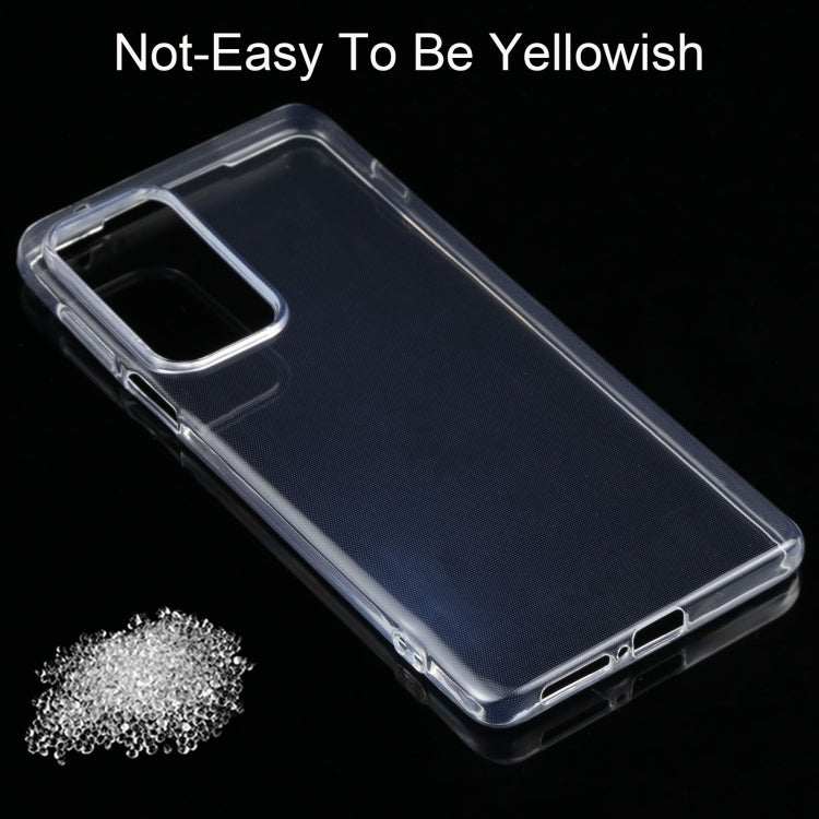 Ultra-thin transparent TPU soft case for Motorola Edge 20 Pro, showcasing its sleek design and precise fit.