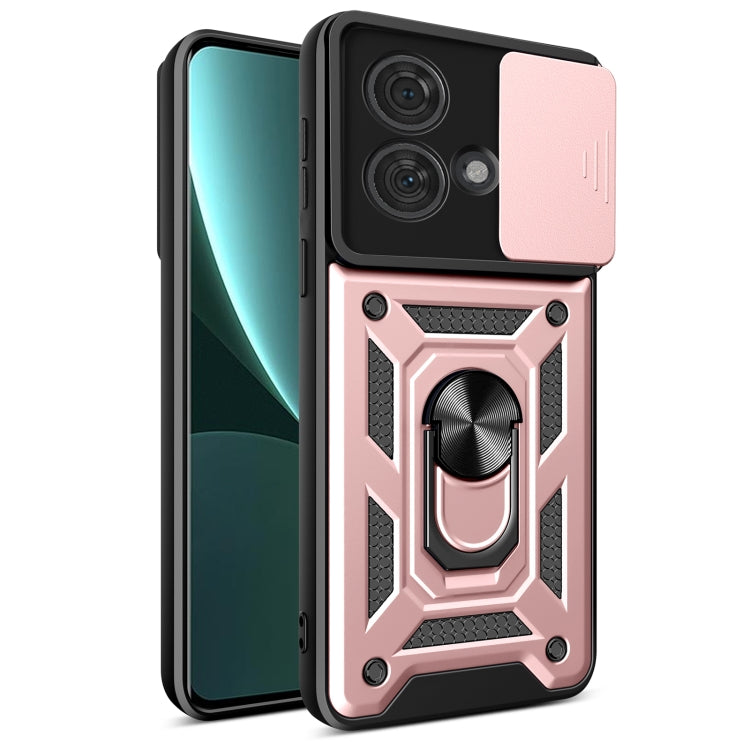 Motorola Edge 40 Neo 5G case featuring a sliding camera cover design, made of durable TPU and PC materials, showcasing its sleek and protective features.