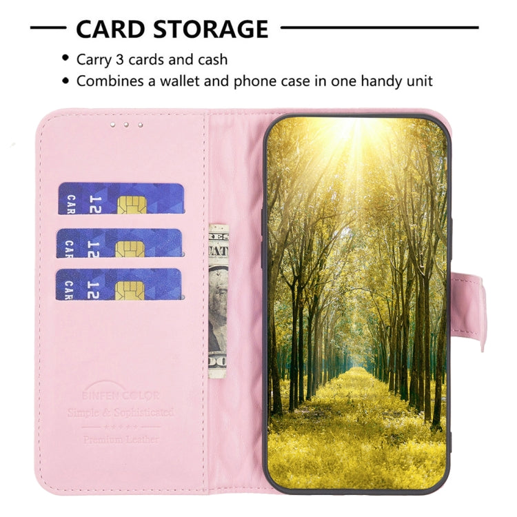 Diamond Lattice Wallet Flip Leather case for Motorola Moto G Play 2024, showcasing its stylish design and card slots.