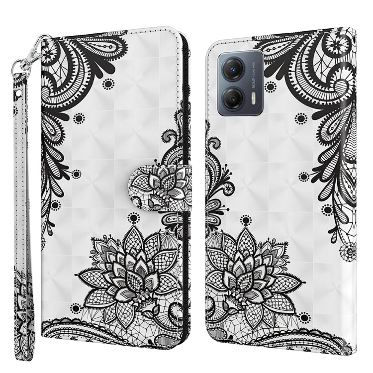 Stylish 3D painting pattern flip leather phone case for Motorola Moto G14, showcasing its design and functionality.