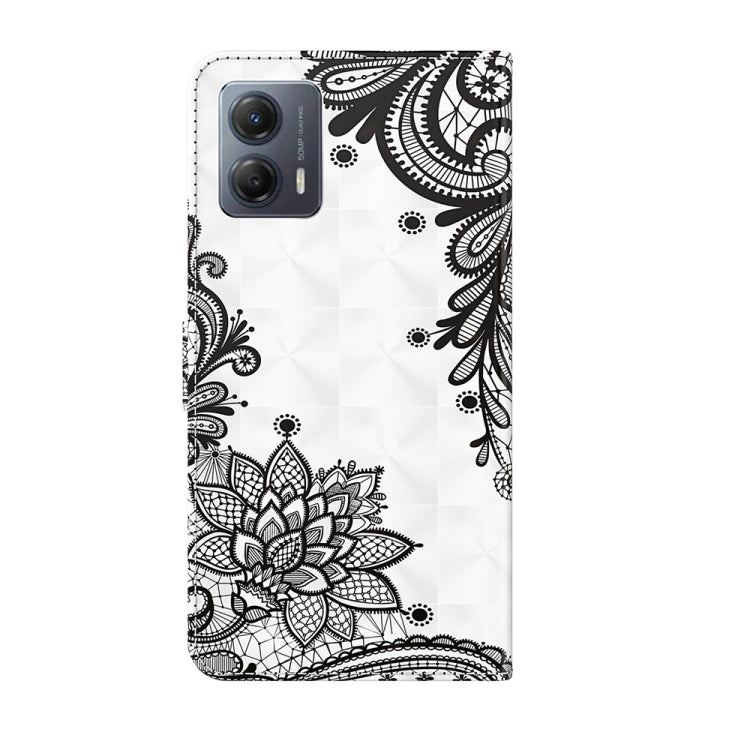 Stylish 3D painting pattern flip leather phone case for Motorola Moto G14, showcasing its design and functionality.