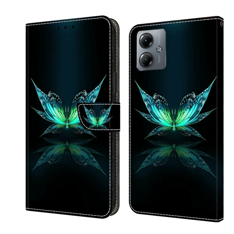 For Motorola Moto G14 Crystal 3D Shockproof Protective Leather Phone Case showcasing its sleek design and card slot feature.