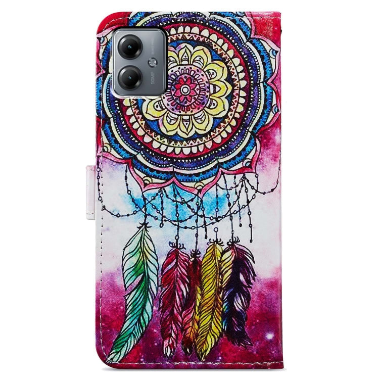 Motorola Moto G14 Painted Pattern Horizontal Flip Leather Phone Case showcasing its stylish design and functional features.