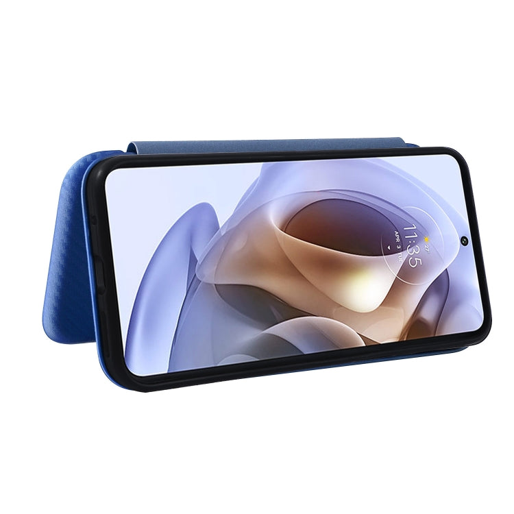 Carbon Fiber Texture Horizontal Case for Motorola Moto G200 5G, showcasing its durable design and card slot feature.