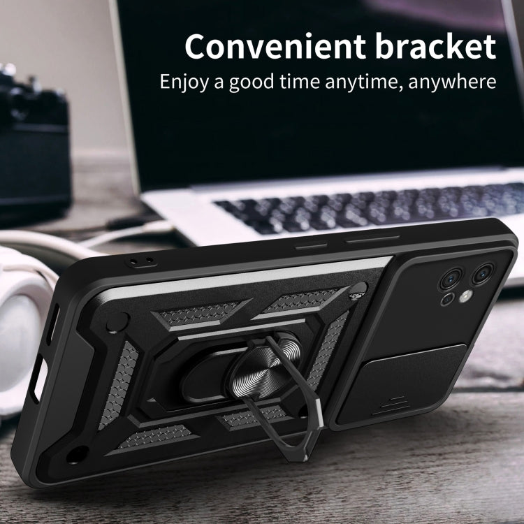 Motorola Moto G32 phone case featuring a sliding camera cover design, made from durable TPU and PC materials, showcasing its sleek and protective features.