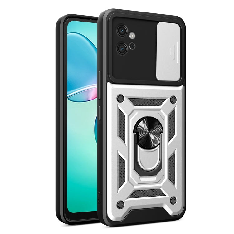 Motorola Moto G32 TPU Hybrid PC Phone Case with Sliding Camera Cover Design, showcasing its durable material and sleek design.