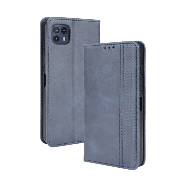 Motorola Moto G50 5G case featuring a magnetic buckle and retro crazy horse texture, showcasing its stylish design and functionality.