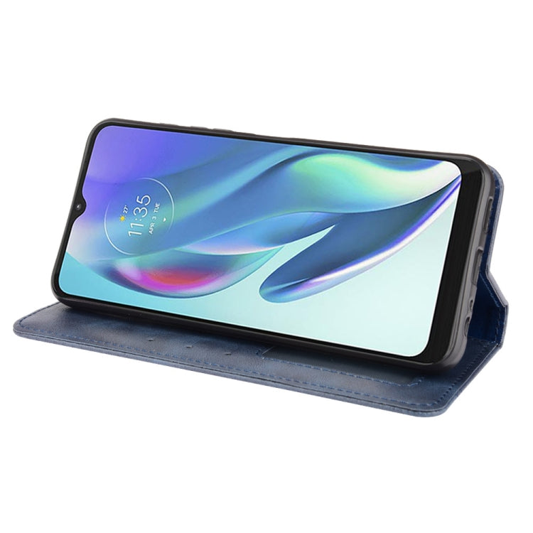 Motorola Moto G50 5G case featuring a magnetic buckle and retro crazy horse texture, showcasing its stylish design and functionality.