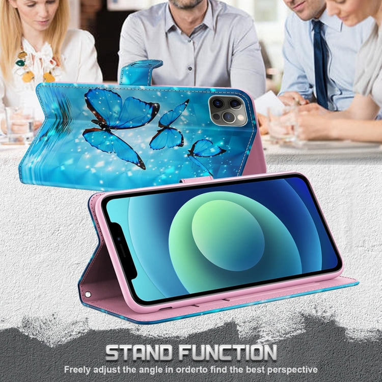 Stylish 3D painting pattern flip leather phone case for Motorola Moto G54, showcasing vibrant colors and a functional design.