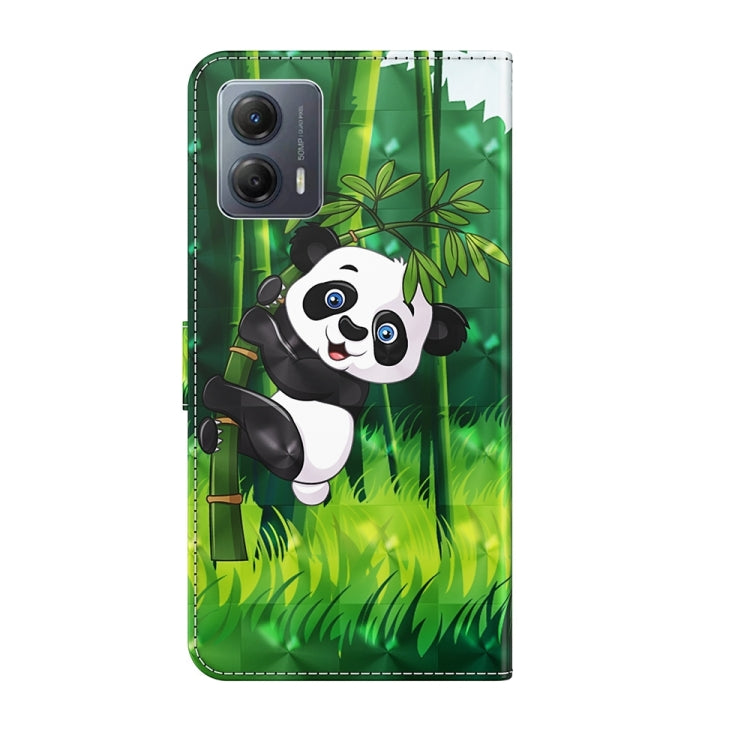 Stylish 3D painting pattern flip leather phone case for Motorola Moto G54, showcasing its design and functionality.