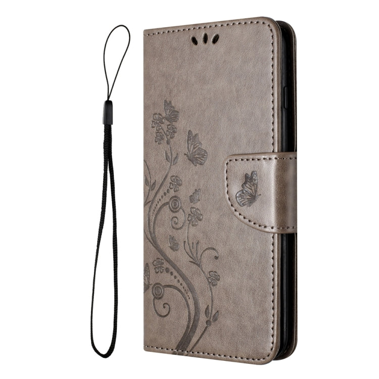 Butterfly flower pattern flip leather phone case for Motorola Moto G54, showcasing vibrant colors and stylish design.