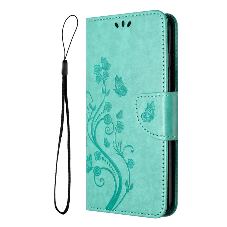 Butterfly flower pattern flip leather phone case for Motorola Moto G54, showcasing vibrant colors and stylish design.