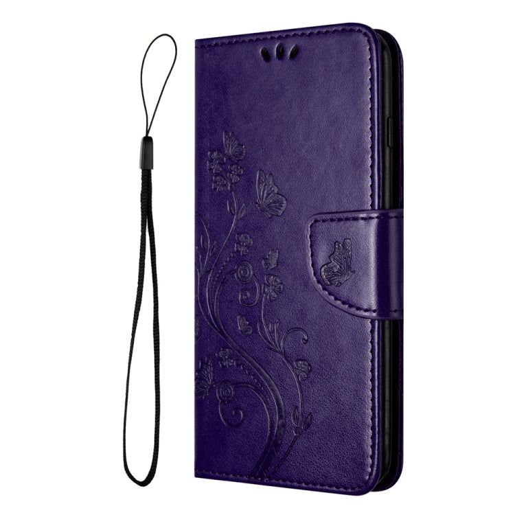 Butterfly flower pattern flip leather phone case for Motorola Moto G54, showcasing vibrant colors and stylish design.