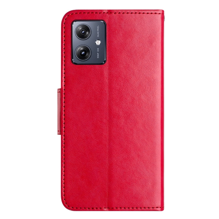 Butterfly Flower Pattern Flip Leather Phone Case for Motorola Moto G54, showcasing its stylish design and functional features.