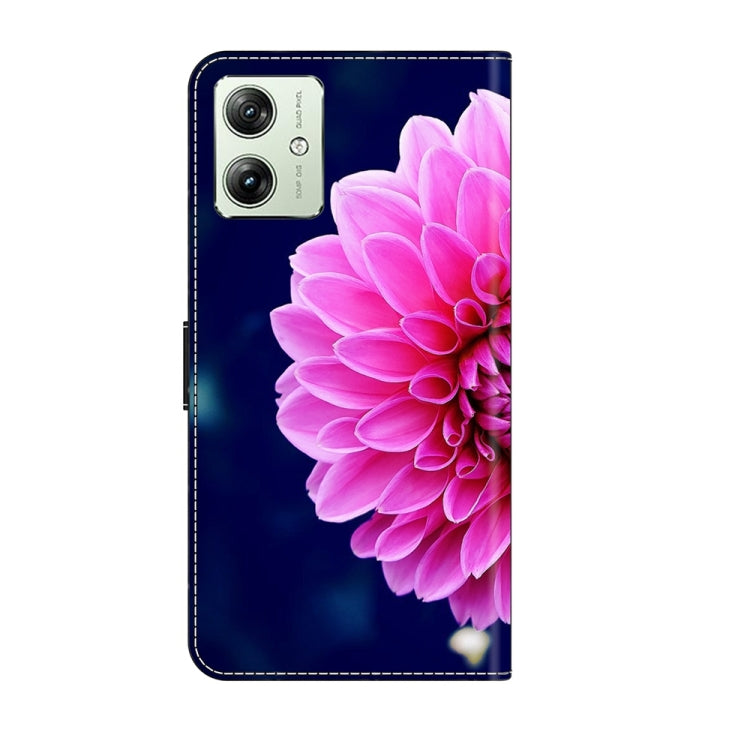 For Motorola Moto G54 Crystal 3D Shockproof Protective Leather Phone Case in black, showcasing its sleek design and card slot feature.