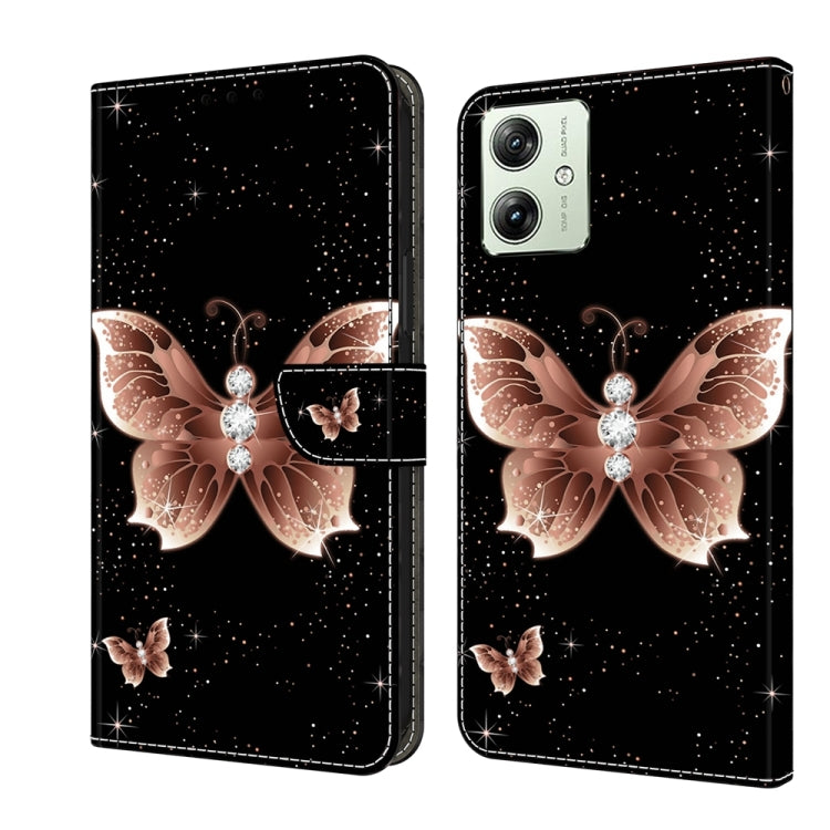 Motorola Moto G54 Crystal 3D Shockproof Protective Leather Phone Case in black, showcasing its sleek design and card slot feature.