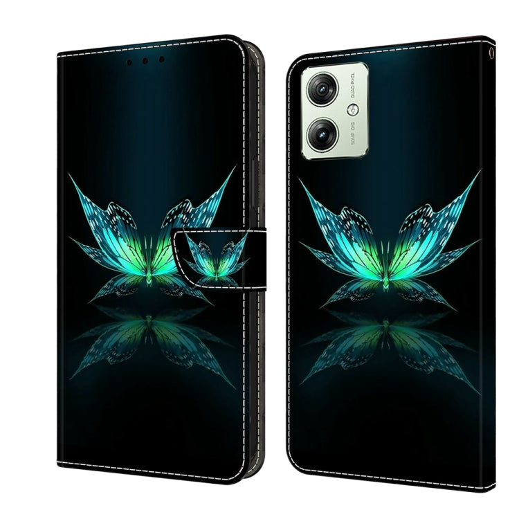 For Motorola Moto G54 Crystal 3D Shockproof Protective Leather Phone Case showcasing its sleek design and card slot functionality.