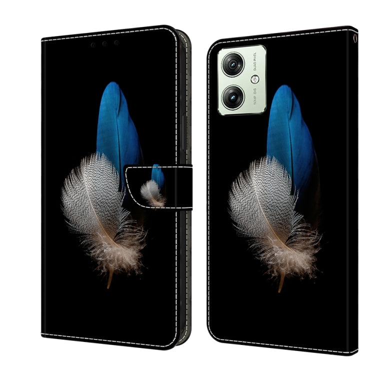 For Motorola Moto G54 Crystal 3D Shockproof Protective Leather Phone Case showcasing its sleek design and card slot functionality.