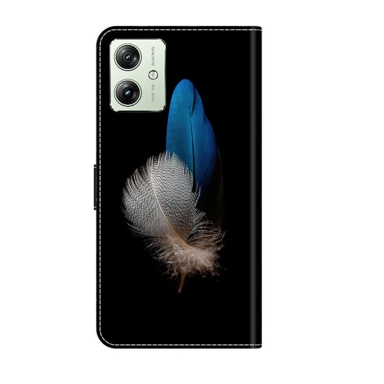 For Motorola Moto G54 Crystal 3D Shockproof Protective Leather Phone Case showcasing its sleek design and card slot functionality.