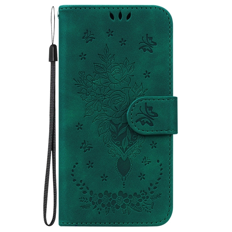 Butterfly Rose Embossed Leather Phone Case for Motorola Moto G84, showcasing its elegant design and practical features.