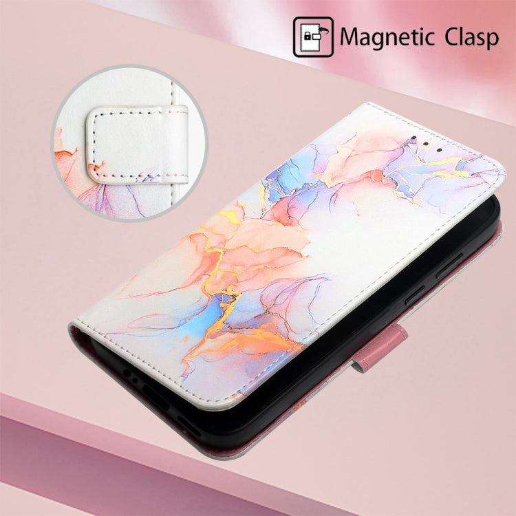 Marble Pattern Flip Leather Phone Case for Motorola Moto G84, showcasing its stylish design and functional features.