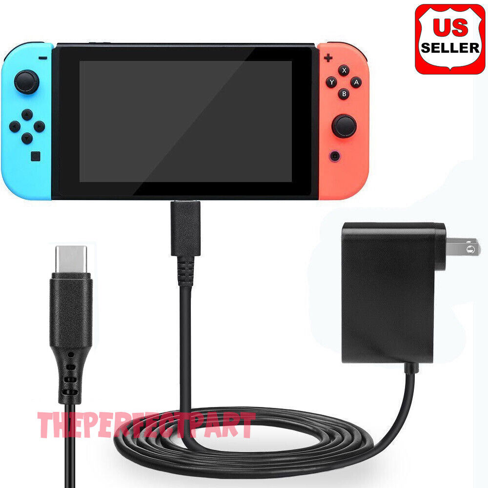 For Nintendo Switch AC Power Supply Adapter with tangle-free cable and USB-C connector, designed for fast charging.
