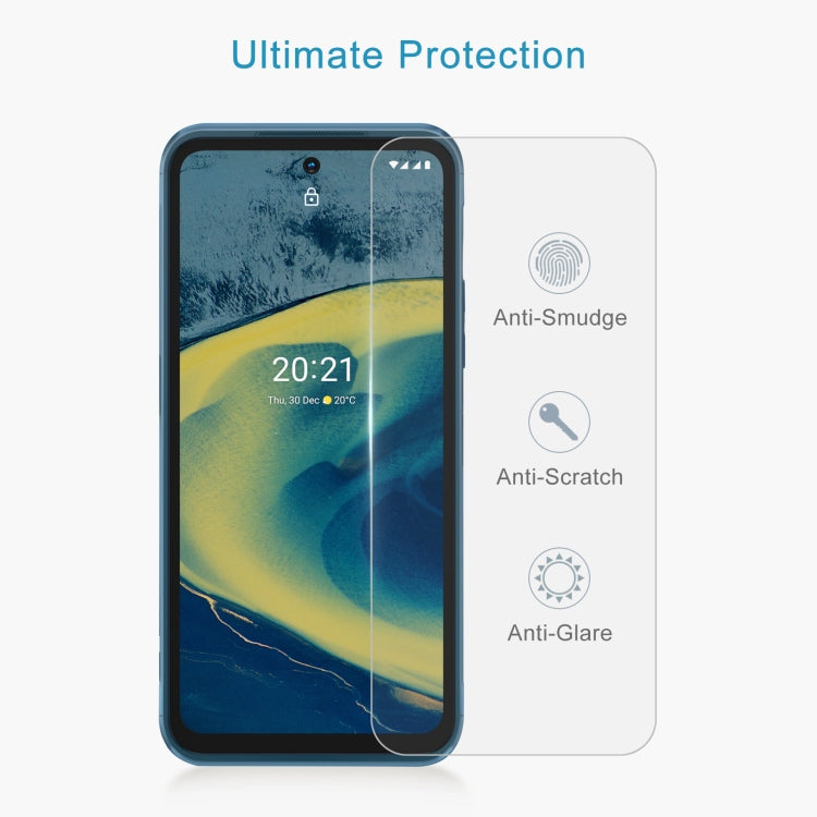 10 PCS tempered glass screen protectors for Nokia XR20, showcasing high hardness and clarity.