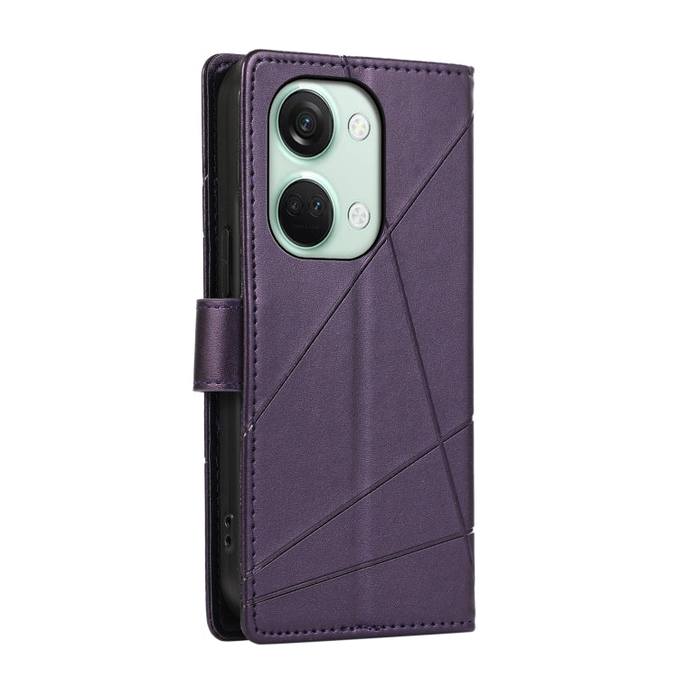 For OnePlus Ace 2V PU leather phone case with embossed texture, featuring card slots and a wrist strap.