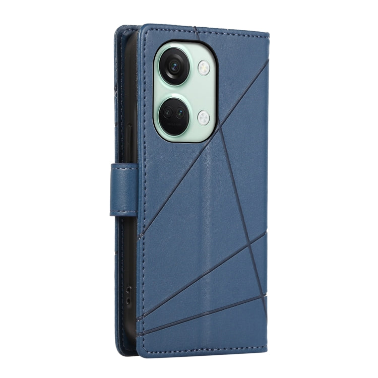 For OnePlus Ace 2V PU leather phone case with embossed texture, featuring card slots and a wrist strap.
