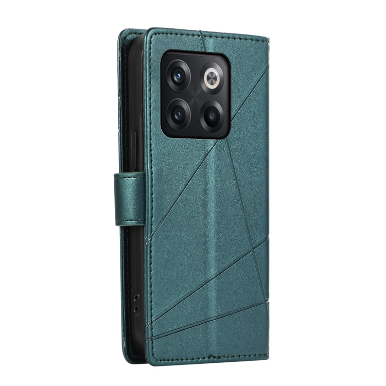 For OnePlus Ace Pro PU leather phone case with embossed texture, featuring card slots and a wrist strap.