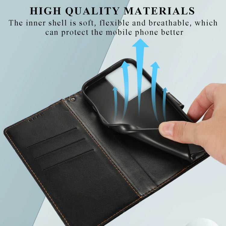 For OnePlus Ace PU Genuine Leather Texture Embossed Line Phone Case with card slots and wrist strap.