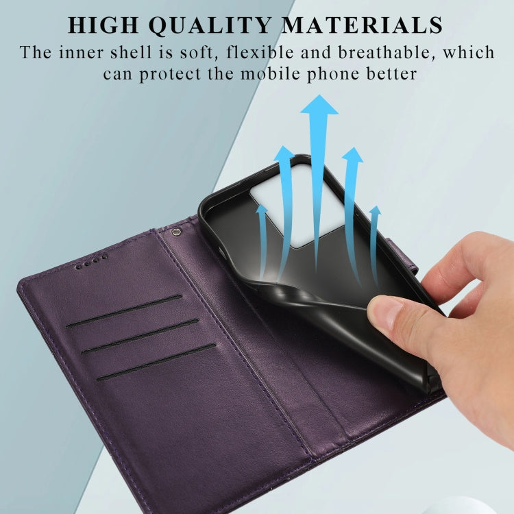 For OnePlus Ace PU Genuine Leather Texture Embossed Line Phone Case with card slots and wrist strap, showcasing its elegant design and functionality.