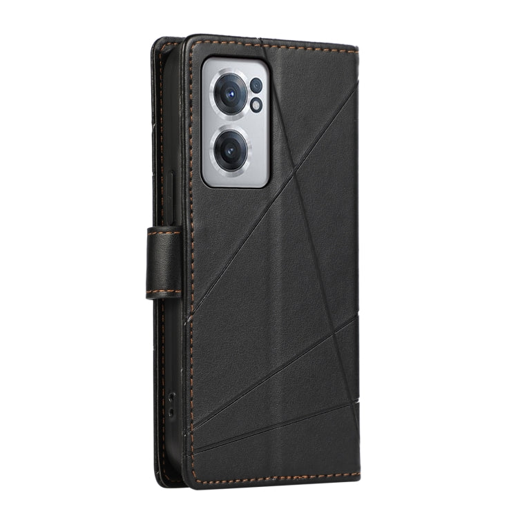 For OnePlus Nord CE 2 5G PU leather case with embossed texture, featuring card slots and kickstand functionality.
