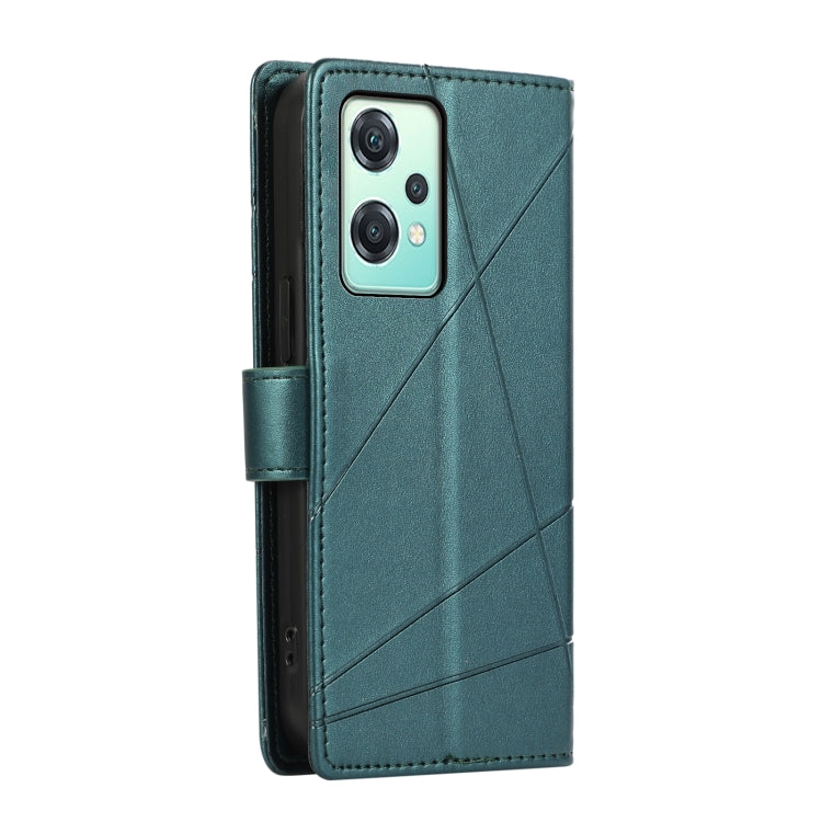 For OnePlus Nord CE 2 Lite 5G PU leather case with embossed texture, featuring card slots and a wrist strap.