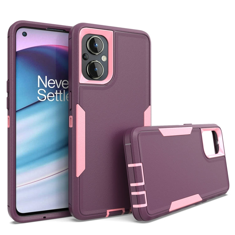 Purple 2 in 1 Magnetic PC + TPU Phone Case for OnePlus Nord N20 5G, showcasing its sleek design and durable materials.