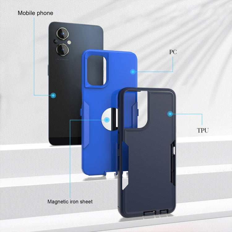 Purple 2 in 1 Magnetic PC + TPU Phone Case for OnePlus Nord N20 5G, showcasing its sleek design and durable materials.