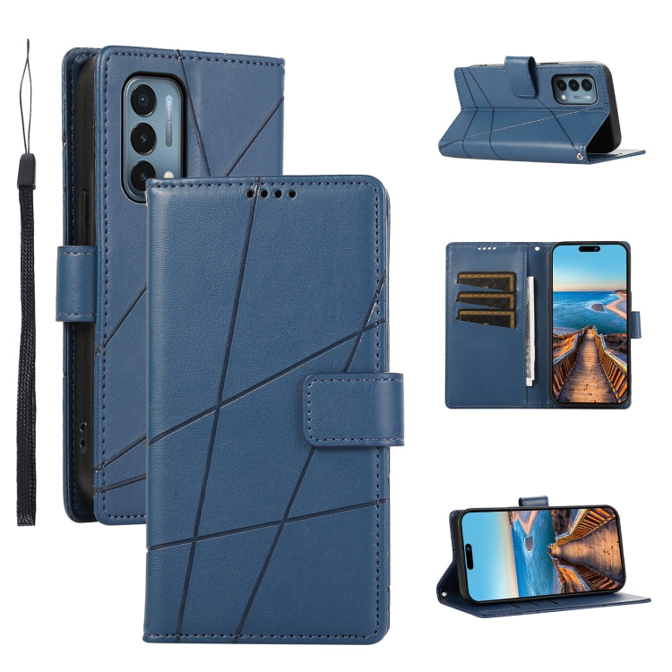 For OnePlus Nord N200 5G PU leather case with embossed texture, featuring card slots and kickstand functionality.