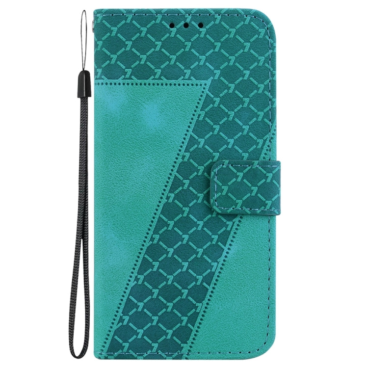 Green embossed leather phone case for OPPO A38 and A18, showcasing its stylish design and durable materials.