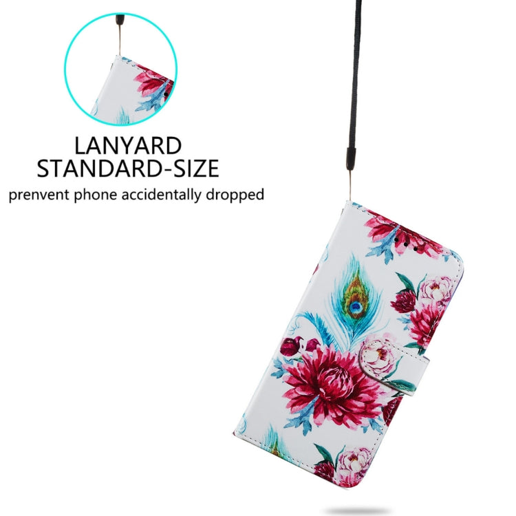 For OPPO A38 4G Painted Pattern Horizontal Flip Leather Phone Case with card slots and wrist strap.