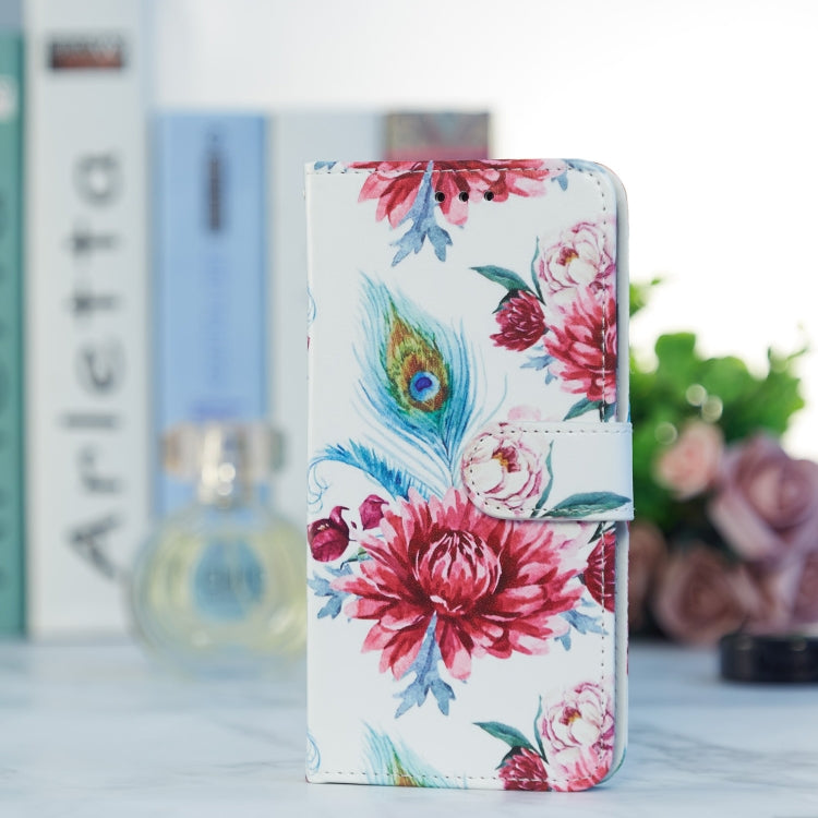 For OPPO A38 4G Painted Pattern Horizontal Flip Leather Phone Case with card slots and wrist strap.