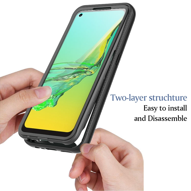 For OPPO A53 Starry Sky Solid Color Series Shockproof case in various colors, showcasing its sleek design and protective features.