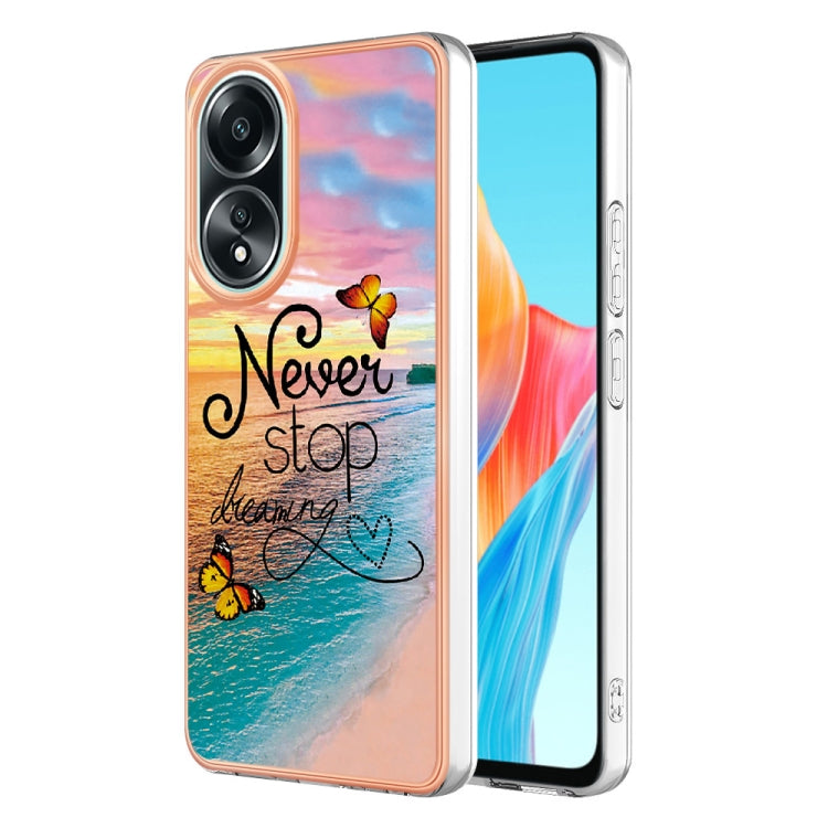 For OPPO A58 4G Electroplating IMD TPU Phone Case featuring a Dream Butterfly design, showcasing its vibrant colors and protective features.