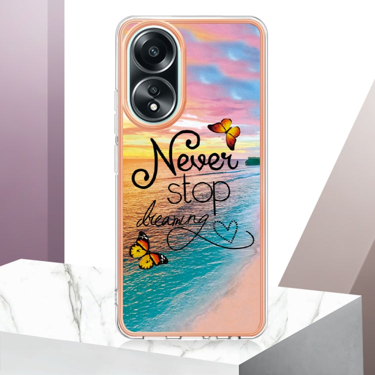 For OPPO A58 4G Electroplating IMD TPU Phone Case featuring a Dream Butterfly design, showcasing its vibrant colors and protective features.